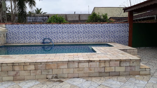 Imagem 2 de 15 de Casa No Balneário Gaivota Em Itanhaém, Com Churrasqueira, Lavanderia Externa, Edícula, Piscina