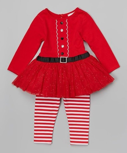 Conjunto De Leggings Santa Navidad Niña Talla 24 Meses