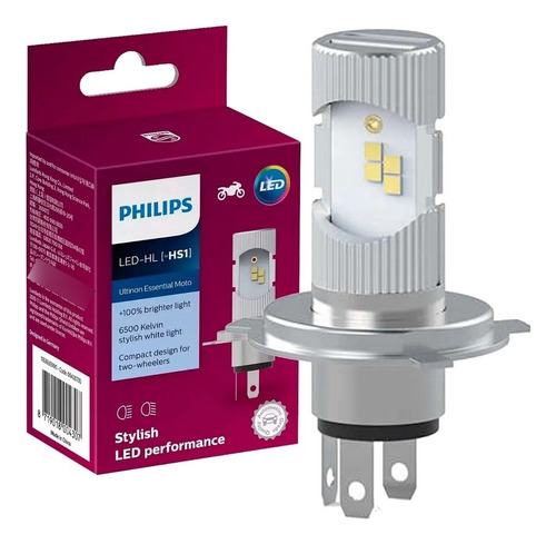 Lámpara Moto H4 Led Hs1 Led 12v Ultinon 130% 6000k Philips