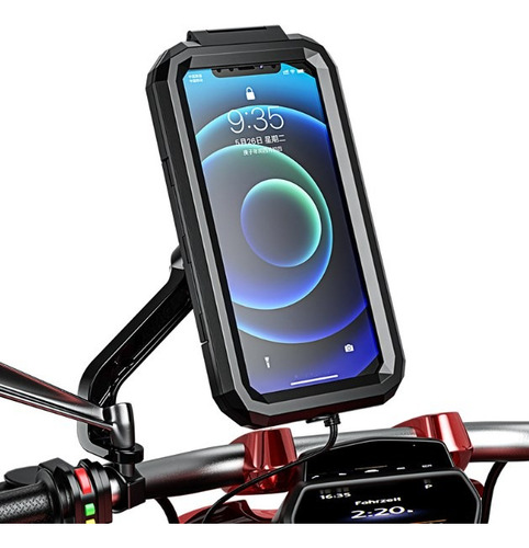 Funda Base Soporte Para Celular Moto Retrovisor Impermeable