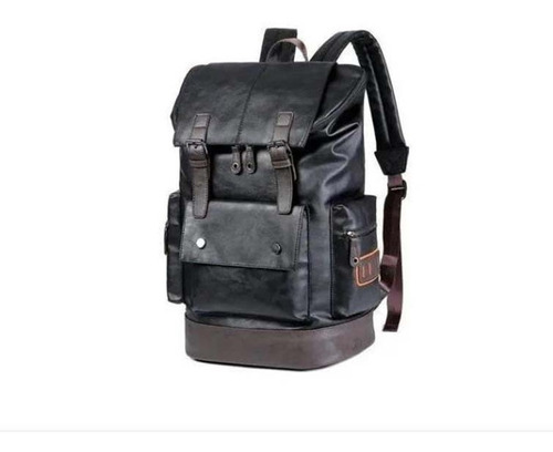 Mochila De Cuero Casual De Gran Capacidad Para Hombre