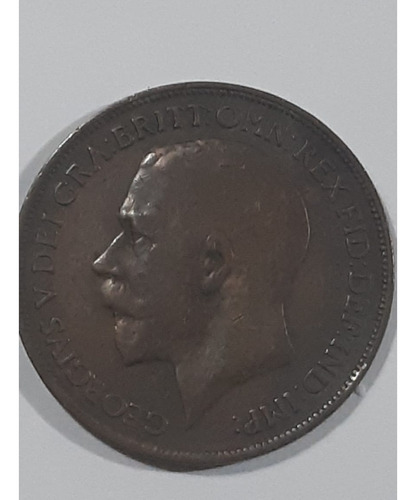 Moneda Inglesa One Penny 1920  George V Muy Buen Estado