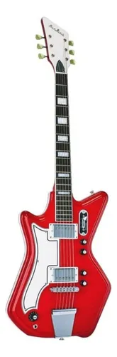 Guitarra eléctrica para zurdo Eastwood Airline 59 2P de caoba red con diapasón de palo de rosa
