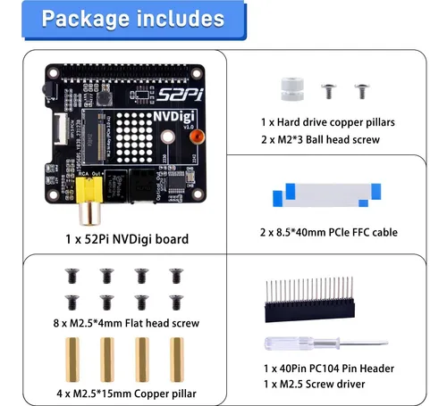Placa De Expansión Geeekpi Nvdigi Para Raspberry Pi 5 Hifi