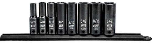 8 Unidades 3/8 Drive 6 Pt. Deep Impact Socket Set, Sae...