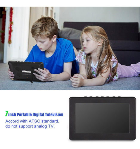 Televisor Portátil Analógico Digital En Color Atsc 16:9 Hd D