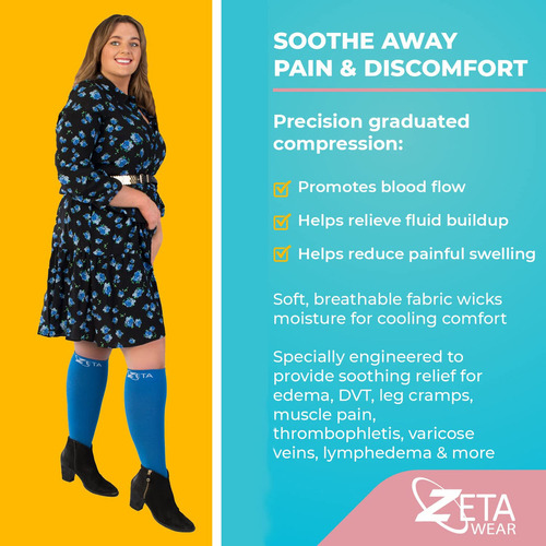 Zeta Wear Calcetines De Soporte De Manga De Pierna Con Punta