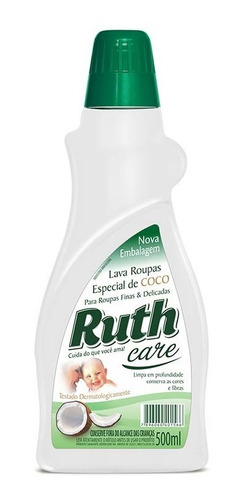 Kit C/3lava Roupas Líquido Ruth Care Coco 500ml