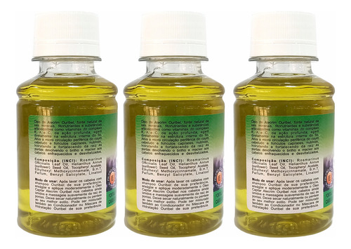 3 Oleo Capilar Alecrim 100ml - Ouribel