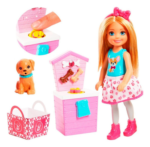 Set Muñeca Barbie Chelsea Mascotas + Accesorios Niña El Rey