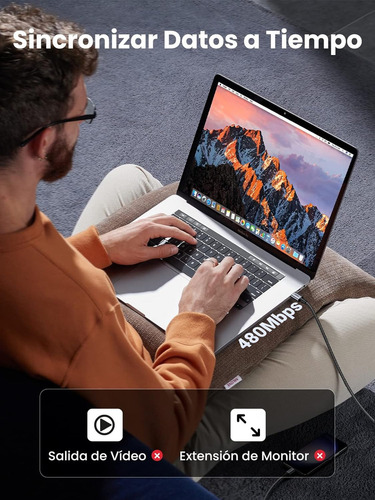 Ugreen - Cable Usb C A Usb C, 2 Unidades, 60 W, Tipo C, Pd