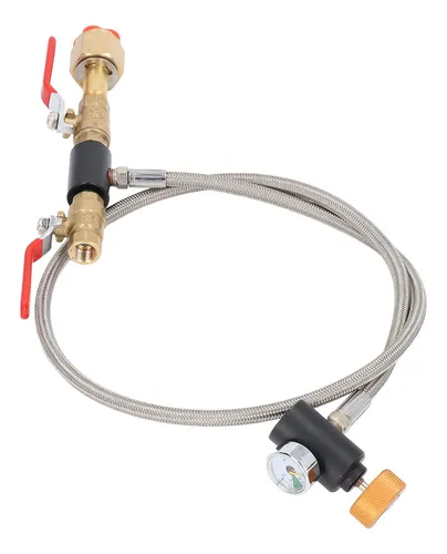 EBTOOLS CGA-320 Adaptador De Recarga De Cilindro De CO2, Conector De Botella, Tanque De CO2, Accesorios Para Fabricante De Refrescos Con Manguera Para Llenado De Tanque De Soda (36 Pulgadas) (24