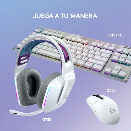 Auriculares G733 Con Micrófono Inalámbricos Lightspeed Rgb P Color Blanco