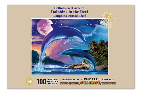 Rompecabezas Wuundentoy Gold Edition Dolphins In The Reef 100 Pzas