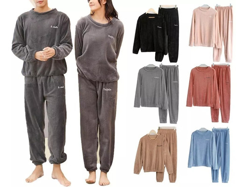 Pijama Conjunto Mujer  Forro Polar Pantalon Poleron Invierno