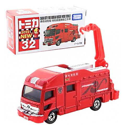 Tomica Sakai City Fire Bureau Rescuie Vehicle - Takara Tomy Color Rojo