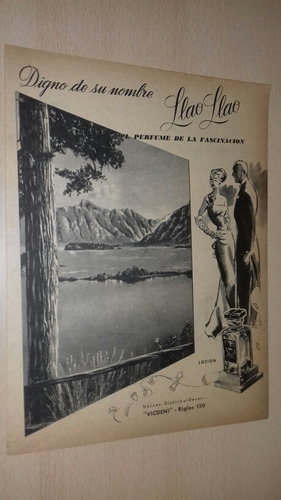 P340 Clipping Publicidad Perfume Llao Llao Mujer Año 1947