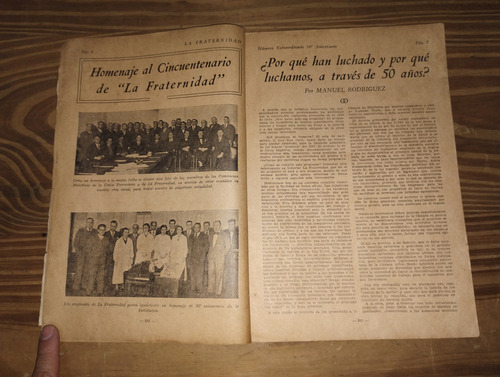 Revista La Fraternidad N° 625. Año 1937. 50° Aniversario (Usado)