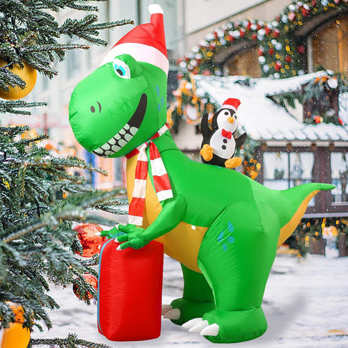M Mingle Dinosaur Inflable Inflable, Decoraciones Navideñas