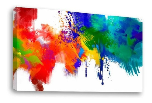 Cuadro Decorativo Canvas Moderno Color Abstracto Pinceladas