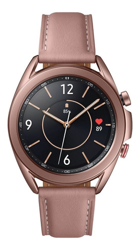Samsung Galaxy Watch3 1.2" caja 41mm de  acero inoxidable  mystic bronze, malla  marrón claro de  cuero y bisel  mystic bronze SM-R850
