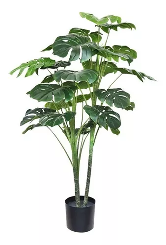 Planta Artificial Monstera con Maceta Decorativa de 21 Hojas Ø16x100 cm  Verde