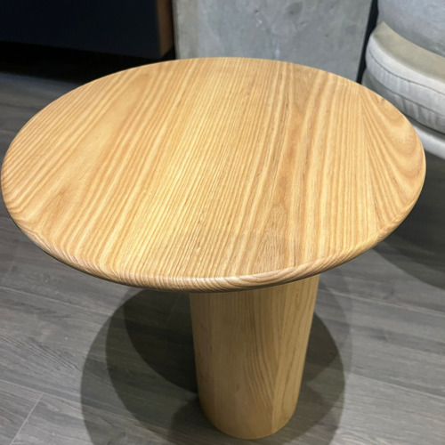 Mesa Lateral Redonda Moderna Minimalista De Madera Solida.