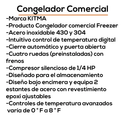  KITMA Congelador bajo encimera de 48 '' - Congelador