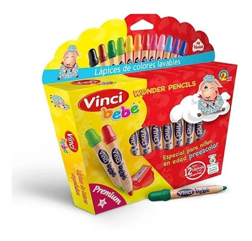 Lapices De Colores Lavables Vinci Bebe 12pzas Original