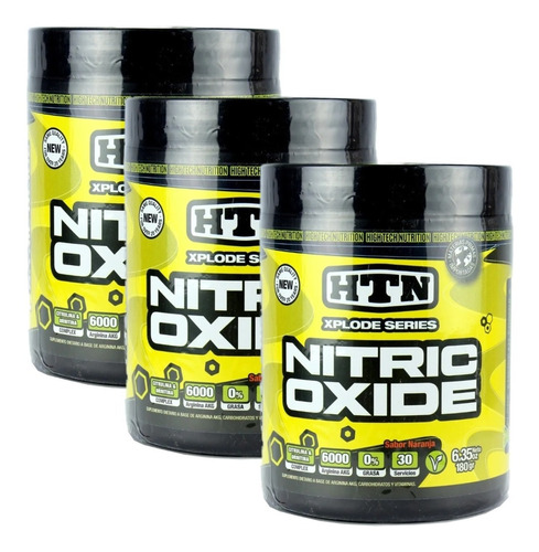 Oxido Nitrico X3 De 180 Grs C/u Htn Arginina Pura