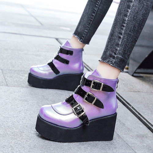 Botas De Plataforma Con Cuñas Y Tacones Altos Para Mujer Bot