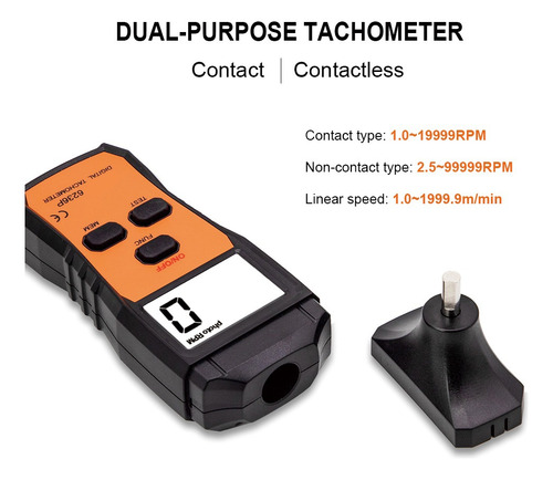 Medidor De Tacómetro Sin Contacto Con Pantalla Lcd
