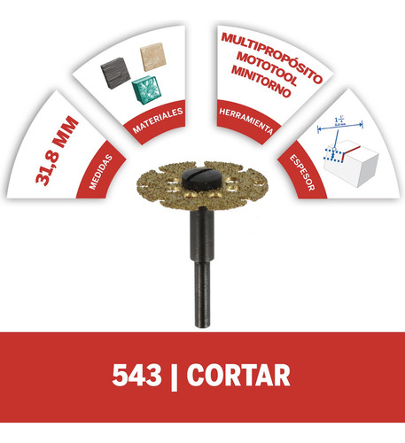 Disco De Corte 543 De 31,8mm Dremel