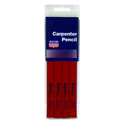 Bon 84840 7inch Carpenter Pencil Black Medium Lead Con Funda