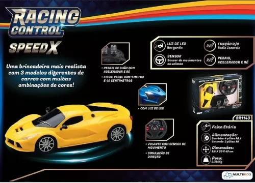 Carro Carrinho Controle Remoto Volante Sem Fio 3 Funcoes