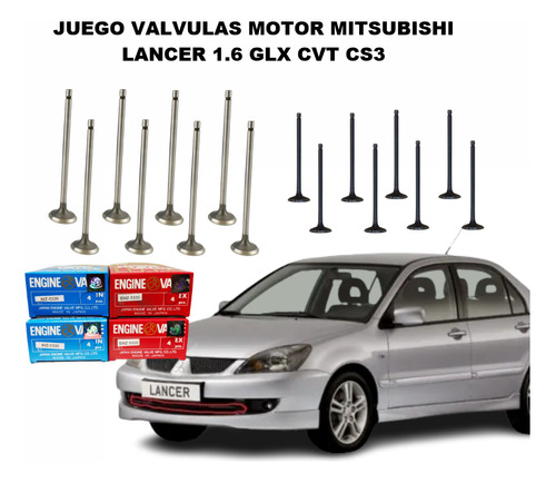 Juego Valvulas Motor Mitsubishi Lancer 1.6 Glx Cvt Cs3