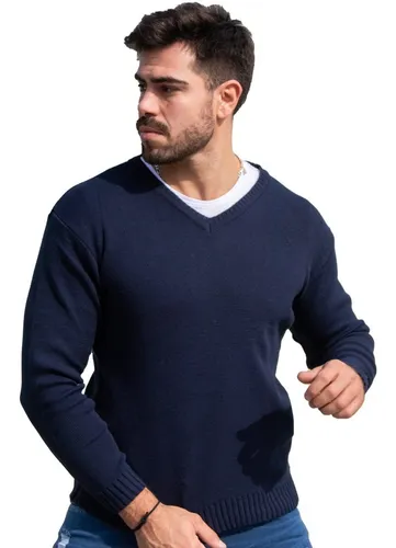 Pullover escote en v hombre sales