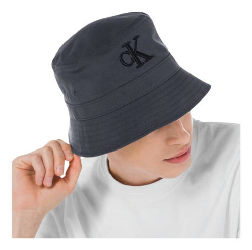 Bucket Hat Calvin Klein Gris Oscuro 100% Original Y Nuevo