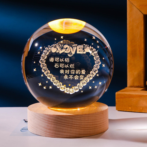 Noria, 8 Cm, Base De Luz Cálida, Bola De Cristal Brillante