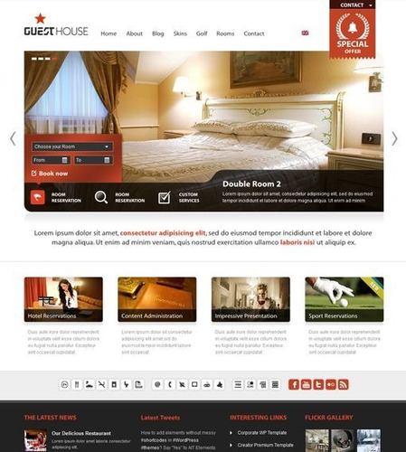 Wordpress Template - Casa De Hospedes, Pousada, Hotel