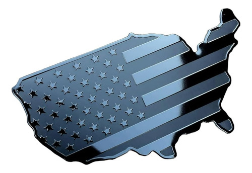 Emblema Negro De La Bandera De Estados Unidos Para Coche, Ca