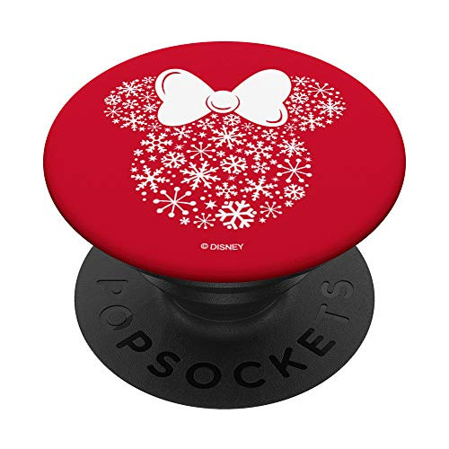 Minnie Mouse Icon Holiday Snowflakes Fondo Rojo - Popso...