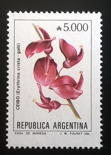 Argentina Flora, Sello Gj 2229 Flor 5000 A 1990 Mint L11685