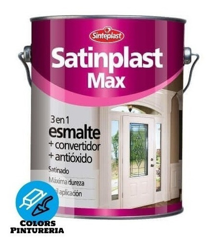 Satinplast Max Esmalte Convertidor Antioxido 4l Mate Negro