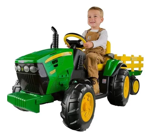 Mini Trator John Deere Ground Force Peg Perego Com R dio Fm Cor Verde