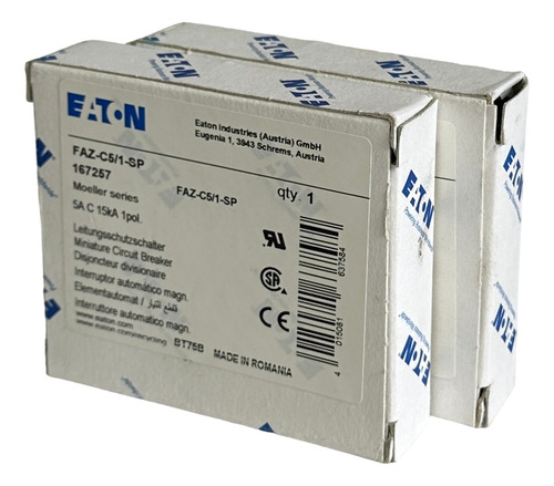 2 New Eaton Faz-c5/1-sp / 167257 Moeller Series 5a Circu Bbz