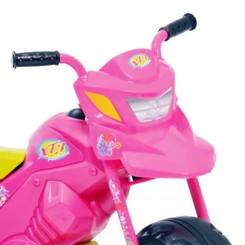 Triciclo Rosa Moto Elétrica Infantil Brinquedo Menina Xt3 6v