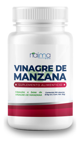 Vinagre De Manzana Premium 100 Caps 500mg Sabor Sin Sabor