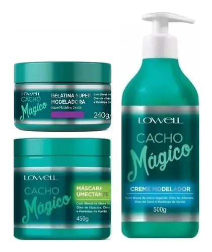 Lowell Kit Cacho Mágico Máscara Gelatina E Creme Modelador