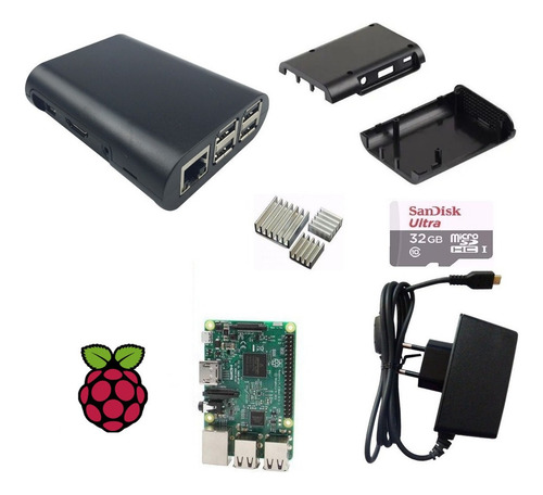 Kit Raspberry Pi 3 Model B + Fonte + Case + Micro Sd 32gb